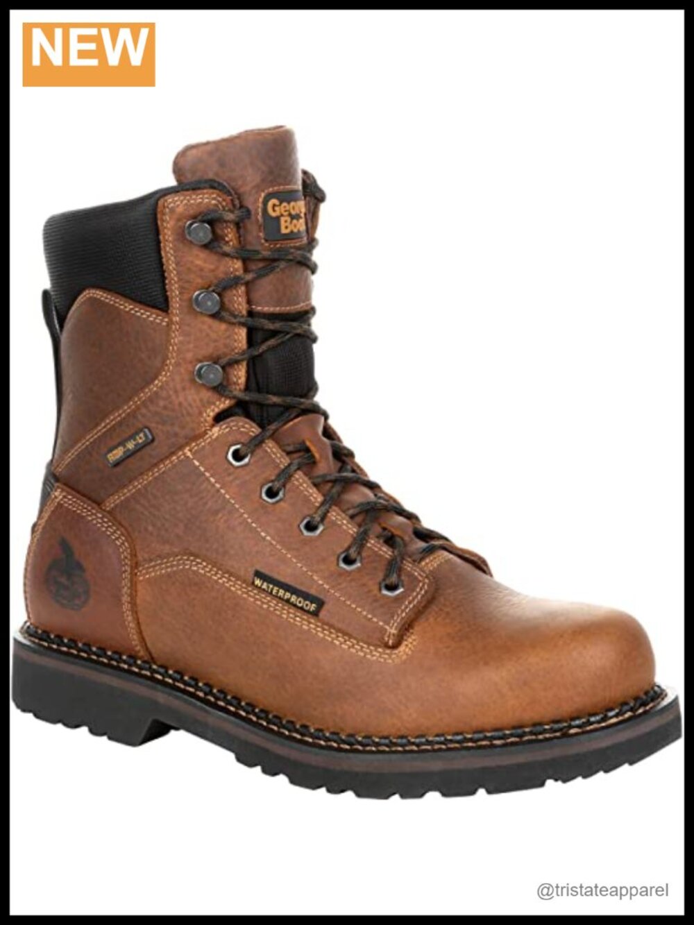 Waterproof Leather Work Boot Lace-Up Steel Shank Cushion EVA